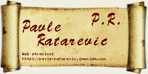 Pavle Ratarević vizit kartica